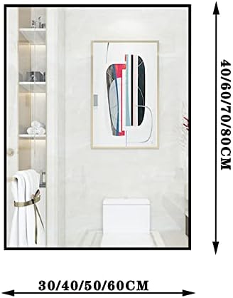 GQJNHUI Rectangular Mirror with Black Aluminum Frame