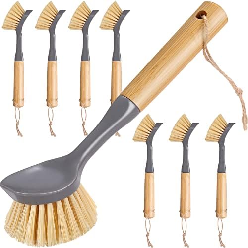Mimorou 8-Piece Bamboo Dish Brush Set