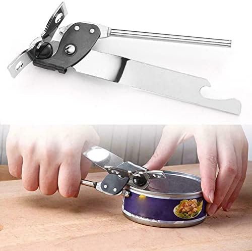 Manual Can Opener made of Nickle Plated Steel Silver Handle Sturdy Durable