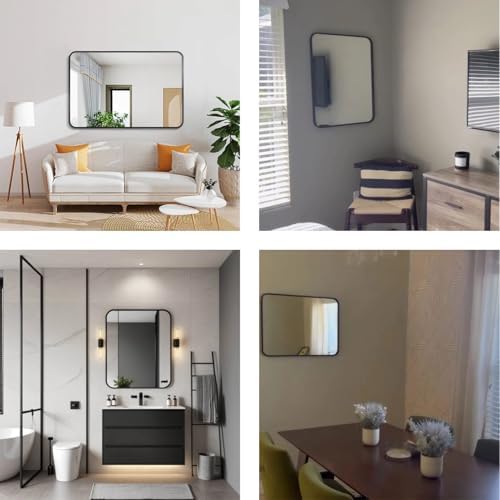 Livaedge Black Rectangle Vanity Mirror 22x30 Over Sink