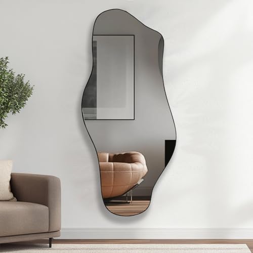 Gluck Irregular Wall Mirror 21x472 Black Modern Design