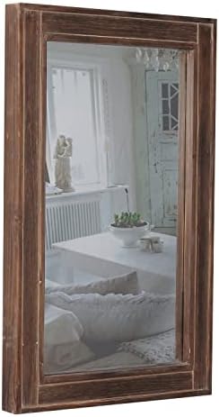 Sintosin Farmhouse Bathroom Mirror 24x36 Wood Frame