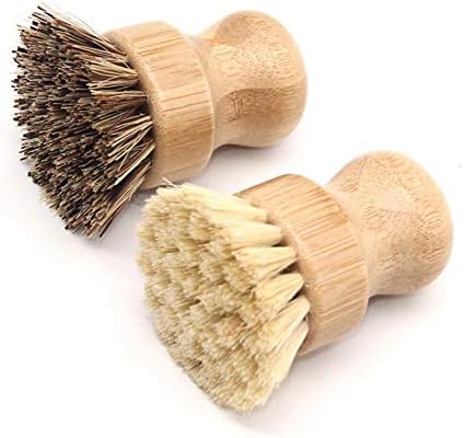Shineweb Bamboo Wooden Round Cleaning Brush