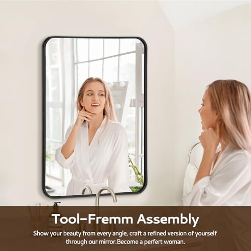 Puzonjig 20x28 Inch Rectangle Bathroom Mirror