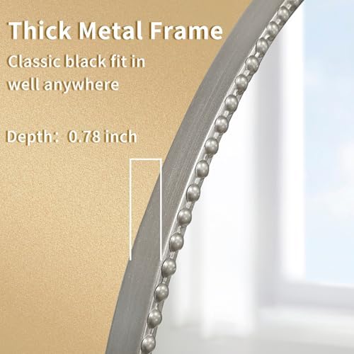 IPOUF Baroque Style 24 Inch Metal Circle Mirror