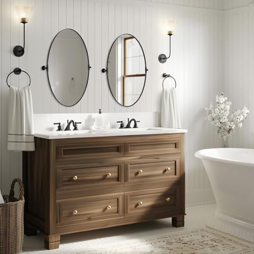 Andy Star Pivot Mirror - Black Oval Wall Mount