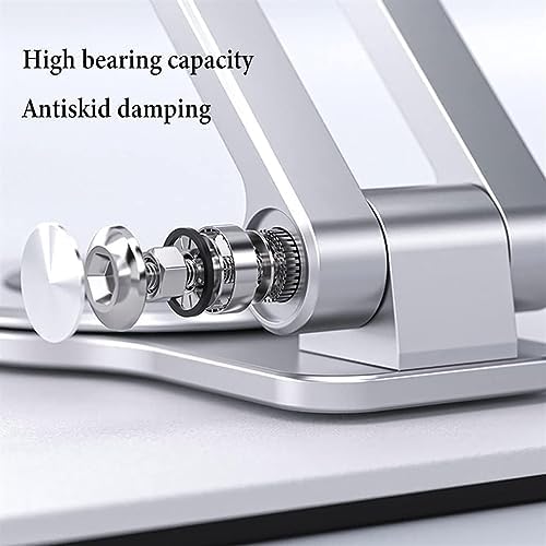 Adjustable Book Stand with 360 Rotating Base and Page Clips Silver
