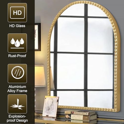 Large Gold Arch Mirror 36x24 Bathroom Decor