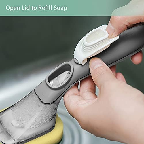 CQT Dish Brush with Soap Dispenser and Holder