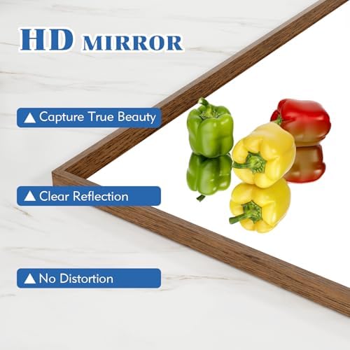 30X36 Inch Wall-Mounted Mirror with Walnut Frame