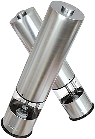 JAGURDS Electric Salt Pepper Grinder Set - Automatic Battery Operated One Hand