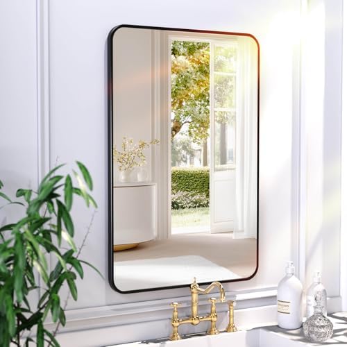 Livaedge Black Rectangle Vanity Mirror 22x30 Over Sink
