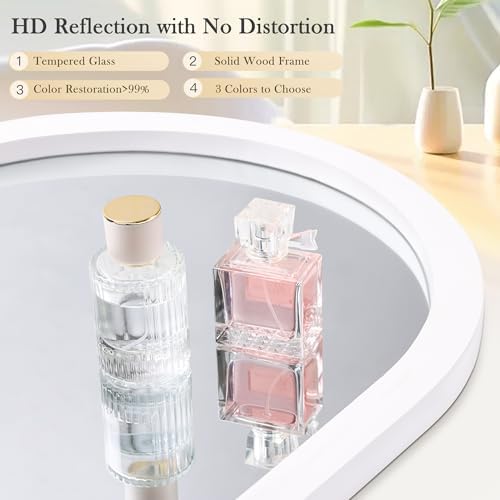 Tanmicoshomy White Oval Mirror with Removable Shelf 1