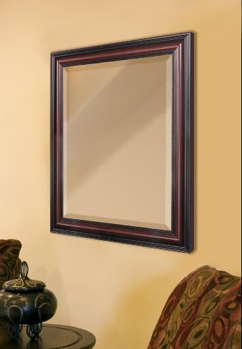 Head West Deep Cherry Beveled Wall Vanity Mirror 28x34