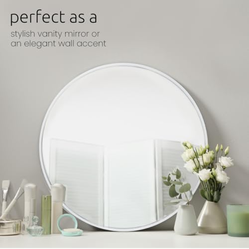 Kiera Grace Round Mirror 21 White