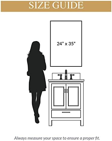 Mirrorize Large Wall Mirror 35x24 Black Metal Frame