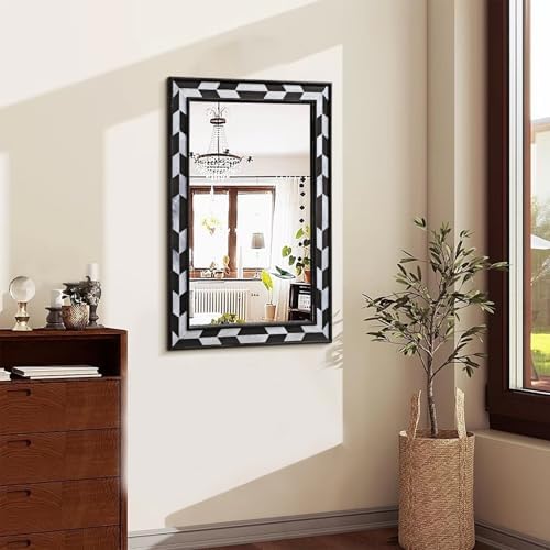JJUUYOU Wall Mounted Zebra Print Mirror 1