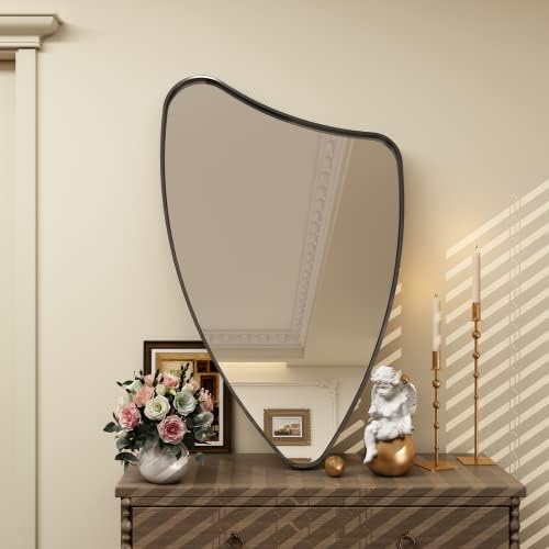 CHARMOR Irregular Wall Mirror 22x36 Black 1