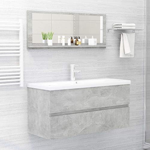 Bathroom Mirror Concrete Gray 394x146 Wall Mounted