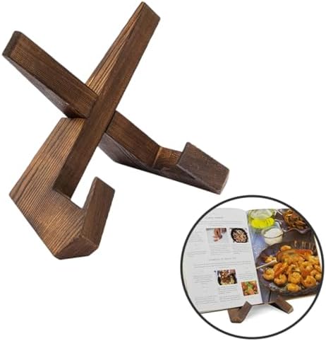 GRIRIW Wooden Cookbook Stand for Reading and Display