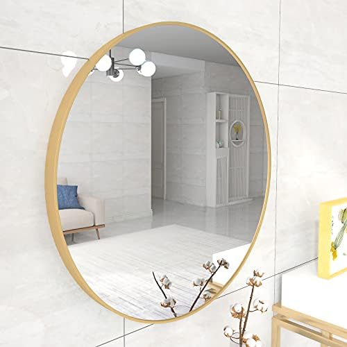 28 Gold Mirror Round for Wall Decor