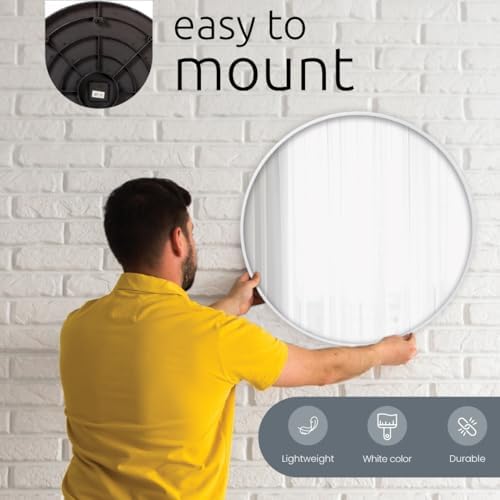 Kiera Grace Round Mirror 21 White