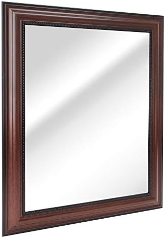 Head West Deep Cherry Beveled Wall Vanity Mirror 28x34