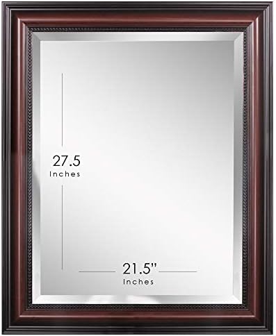 Head West Deep Cherry Beveled Wall Vanity Mirror 28x34