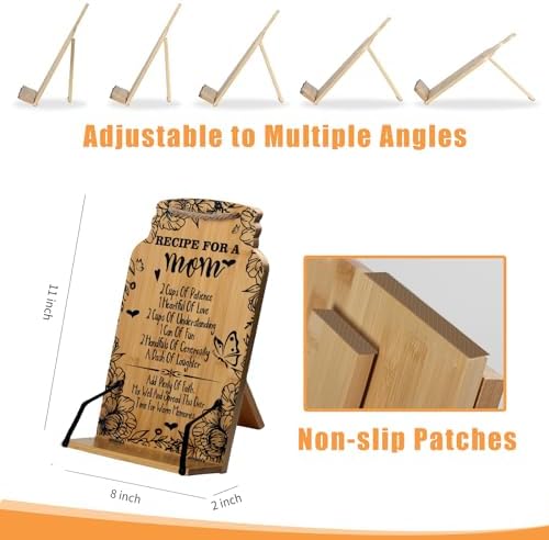 Idealmuzik Bamboo Cookbook Stand for Mom