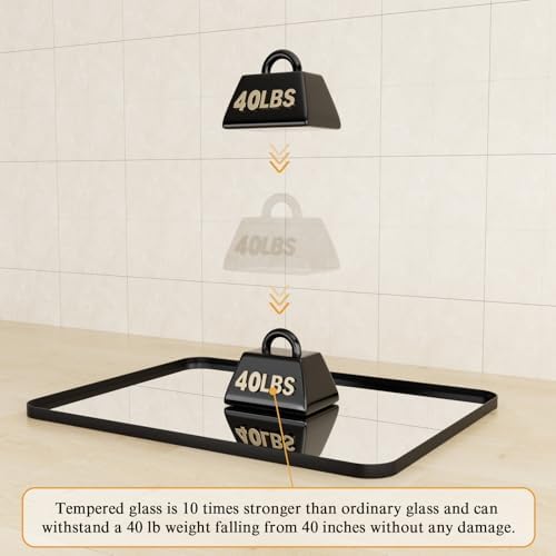 ROOMTEC 20X30 Inch Matte Black Wall Mirror