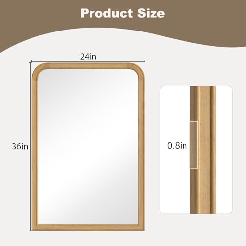 HOMECOOKIN 24x36 Wood Framed Wall Mirror