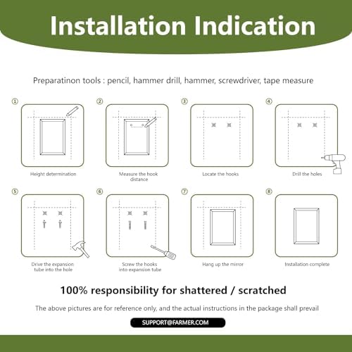 FARMER Frameless Rectangle Mirror 16x20 Inch 1