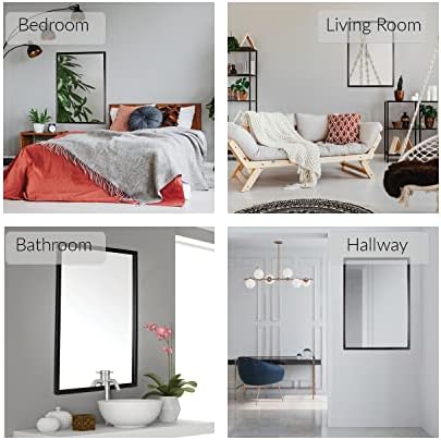 Mirrorize Large Wall Mirror 35x24 Black Metal Frame