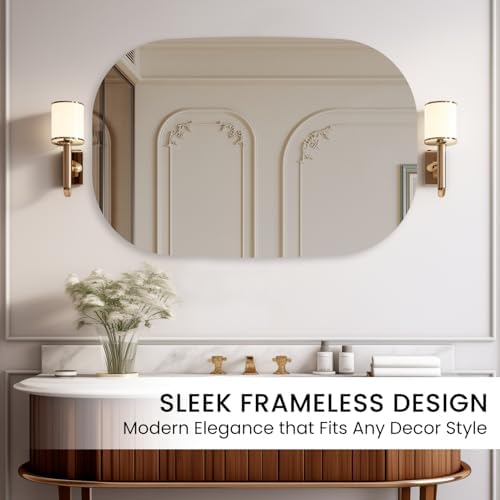 VASUHOME Frameless 20x32 Inch Bathroom Mirror 1