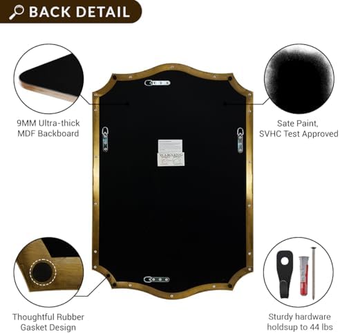 Andy Star 24x36 Wall Mirror with Stainless Steel Frame