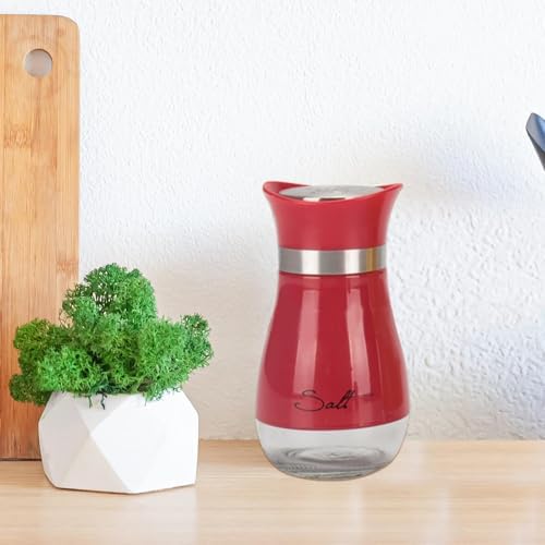 Stainless Steel Salt and Pepper Shaker Set with Glass Bottom