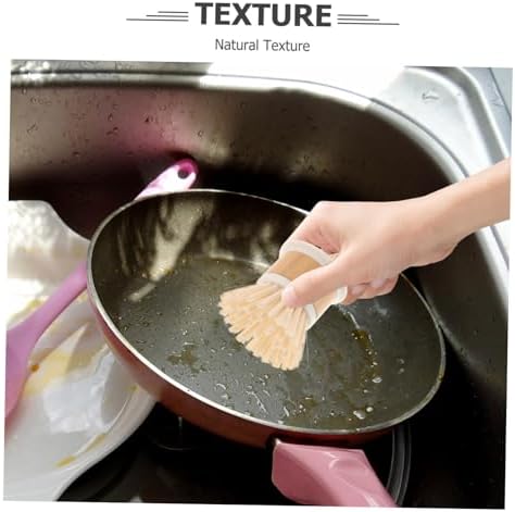 MOLUCKFU Natural Bamboo Dish Brush with Handle
