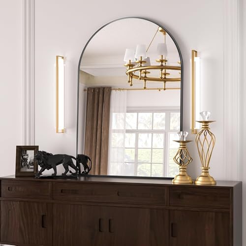 Antok Arch Bathroom Mirror 20x30 Black Vanity Mirror with Metal Frame