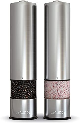 JAGURDS Electric Salt Pepper Grinder Set - Automatic Battery Operated One Hand