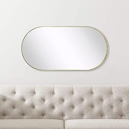 TEHOME Brushed Gold Oval Bathroom Mirror 20x40