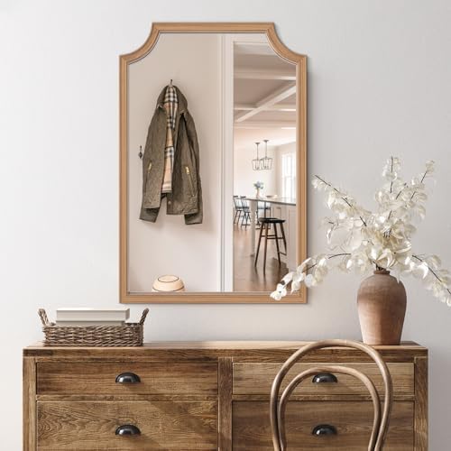 HOMECOOKIN 24x36 Scalloped Wood Wall Mirror 1