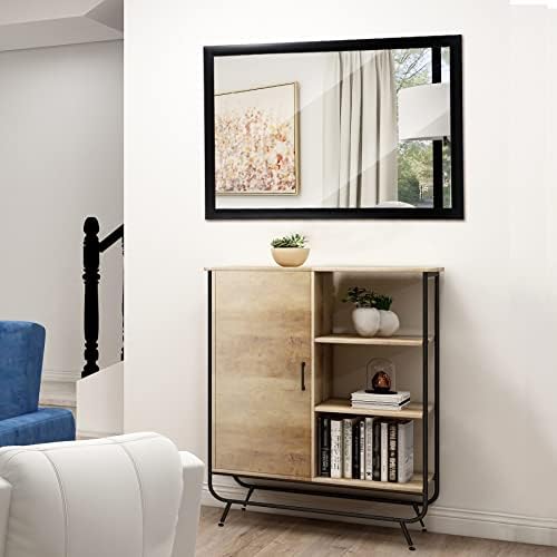 ZenStyle 24x36 Black Metal Framed Bathroom Mirror