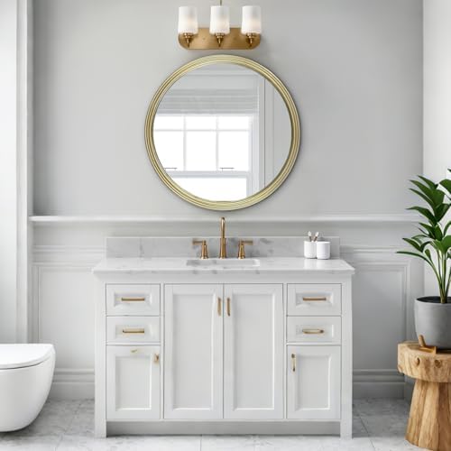 Gold Round Wall Mirror 24 Inch Modern Decor