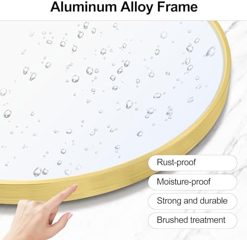 Heymirro Arched Mirror 24x36 Inch Gold Aluminum Frame