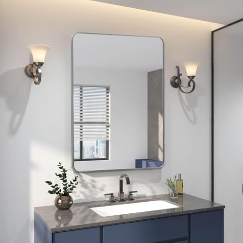 24X36 Metal Framed Bathroom Mirror with Anti-Rust Tempered Glass
