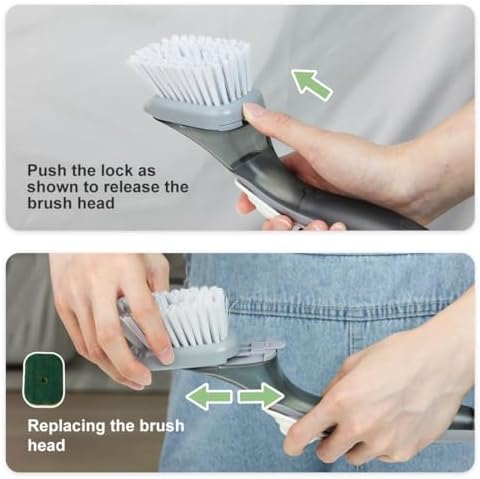 CQT Dish Brush with Soap Dispenser and Holder