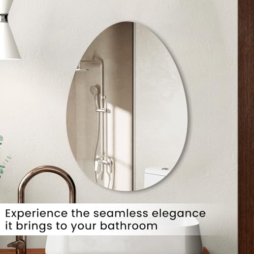 VASUHOME 24x32 Inch Frameless Wall Mirror for Bathroom Living Room Bedroom