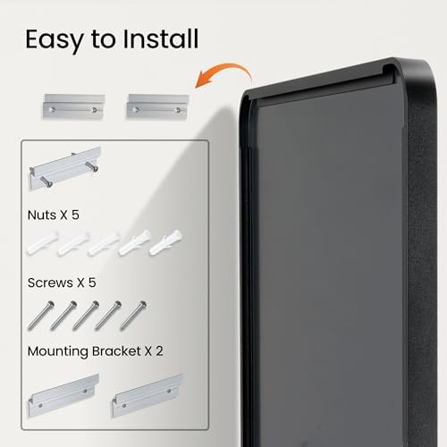 Acovy 30x36 Inch Matte Black Metal Bathroom Mirror
