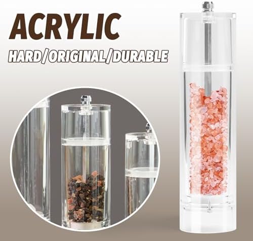 SHIKORI Acrylic Salt Pepper Grinder Set with Adjustable Coarseness