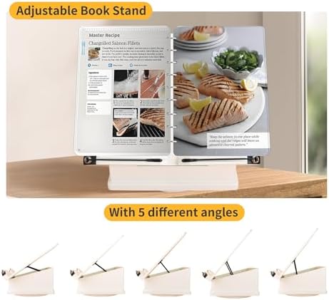 Large Wooden Book Stand with Carousel Base and Storage Box White